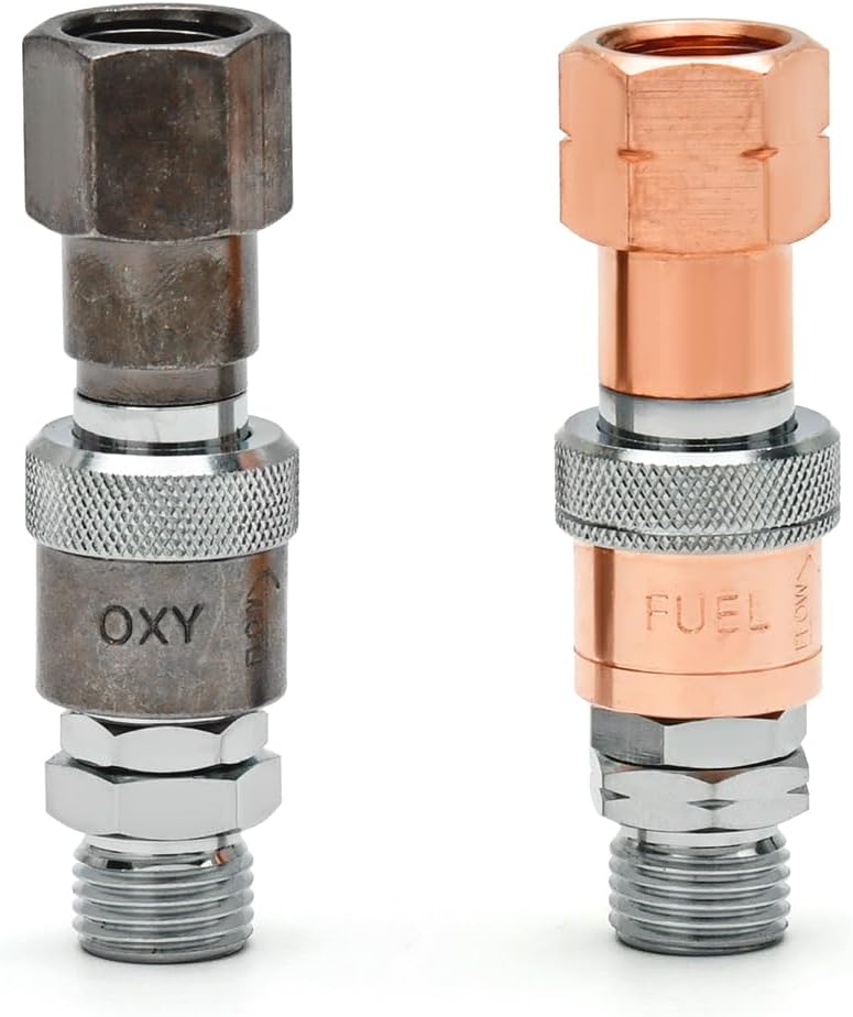 Campfire Oxy Acetylene Quick Connect Fittings, Cutting Torch Quick Connect Set, Oxy Fuel Quick Connect Torch to Hose Fittings, Oxy Fuel Coupler Kit - Image 1